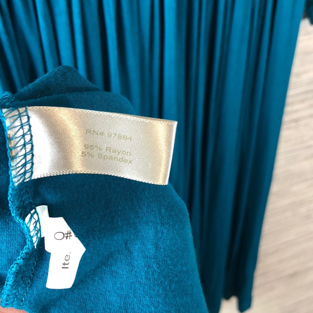 Boston Proper Deep-V Knit Teal Kimono Dress - Picture 6 of 7